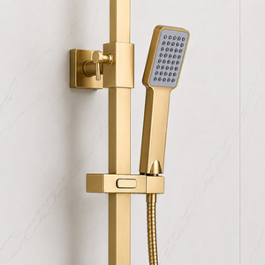 Nova Premium Brushed Brass Square Thermostatic Shower Set