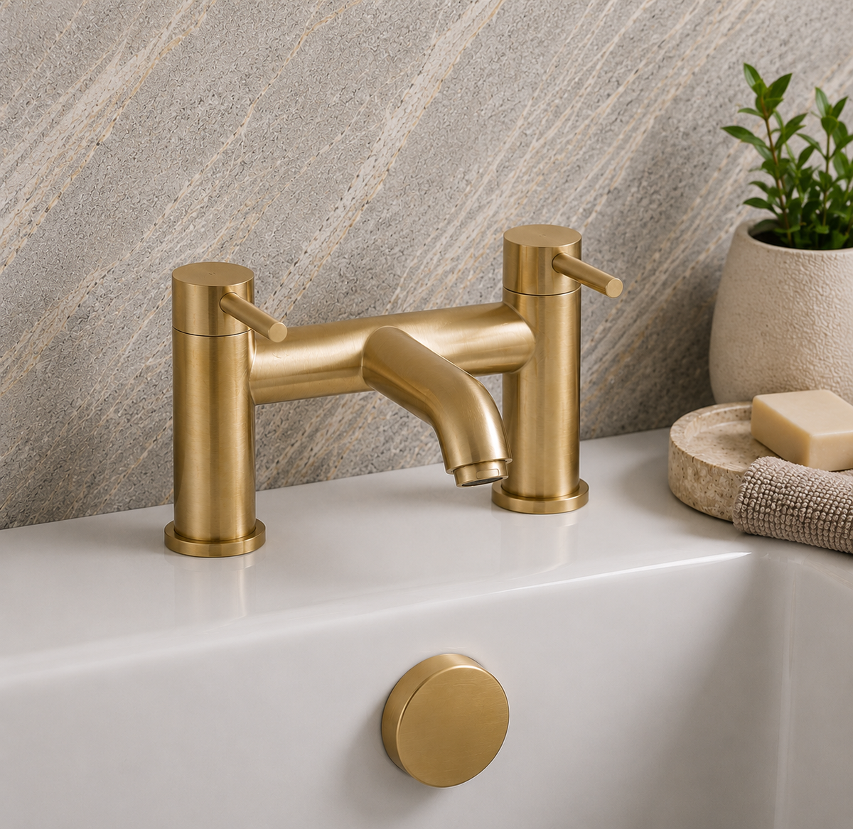 Enzo Brushed Brass Bath Filler Tap