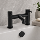 Bronte Matt Black Round Bath Filler Tap