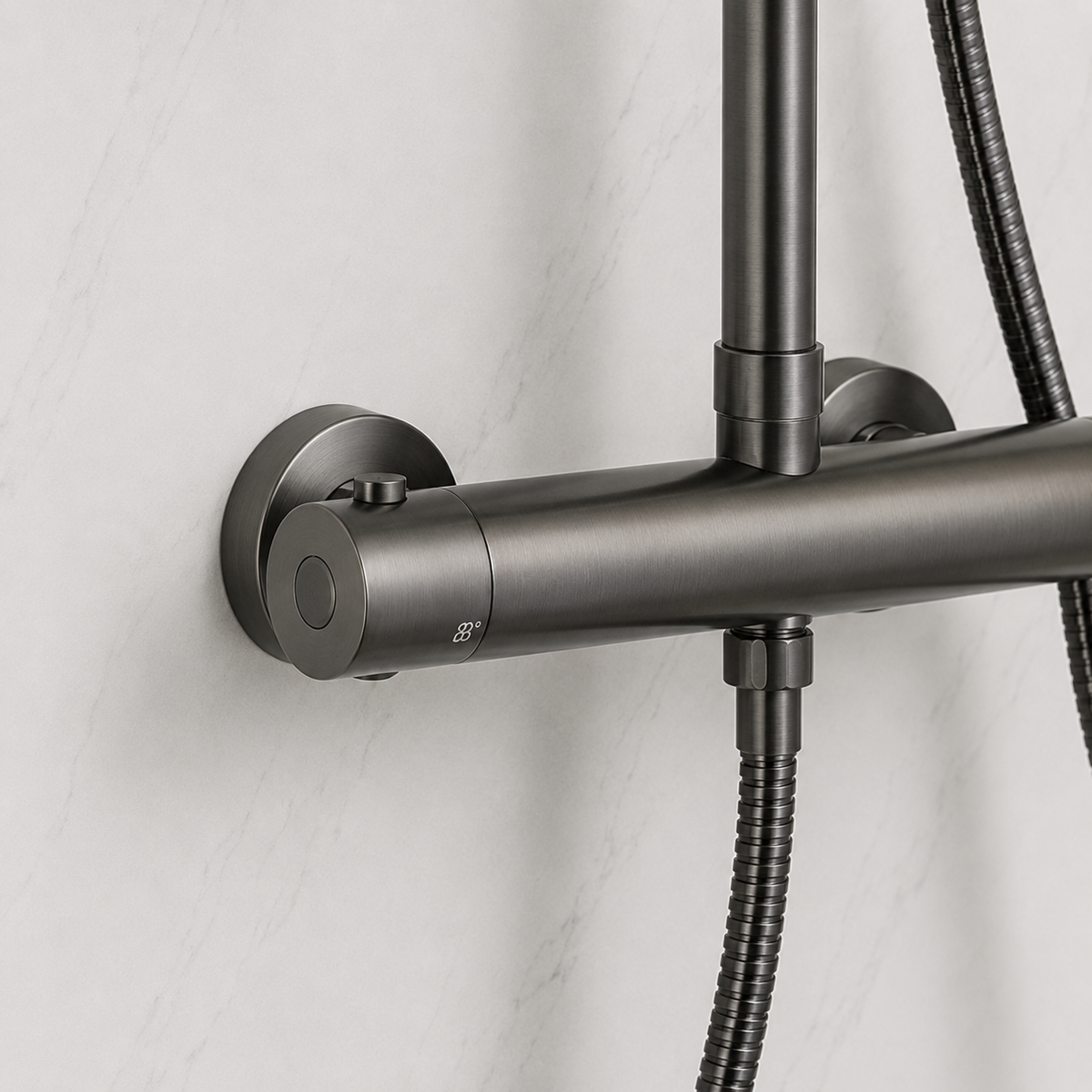 Nova Premium Gunmetal Grey Round Thermostatic Shower Set