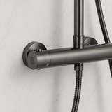 Nova Premium Gunmetal Grey Round Thermostatic Shower Set