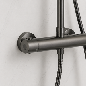 Nova Premium Gunmetal Grey Round Thermostatic Shower Set