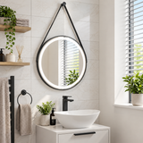 Delilah Black Round Illuminated LED Mirror 600mm