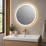Rosie Brushed Brass Round Illuminated LED Mirror 600mm