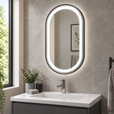Martha Black Oval LED Mirror 500x800mm