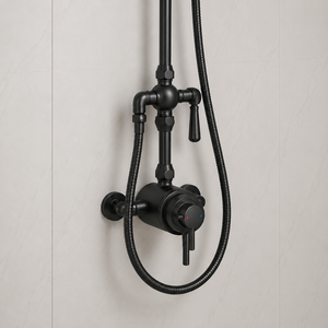Foley Black Traditional Thermostatic Shower Set