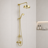 Foley Brushed Brass Traditional Thermostatic Shower Set