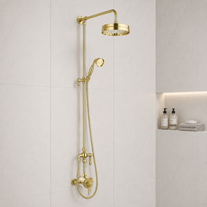 Foley Brushed Brass Traditional Thermostatic Shower Set