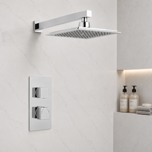 Mya Chrome Square Thermostatic Shower Set - 250mm Head