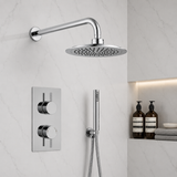 Mya Chrome Round Thermostatic Shower Set - 250mm Head & Hand Shower