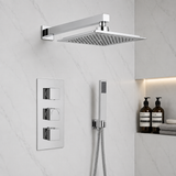 Mya Chrome Square Thermostatic Shower Set - 250mm Head & Hand Shower