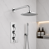 Mya Chrome Round Thermostatic Shower Set - 250mm Head & Hand Shower