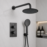 Mya Gunmetal Grey Round Thermostatic Shower Set - 250mm Head & Hand Shower