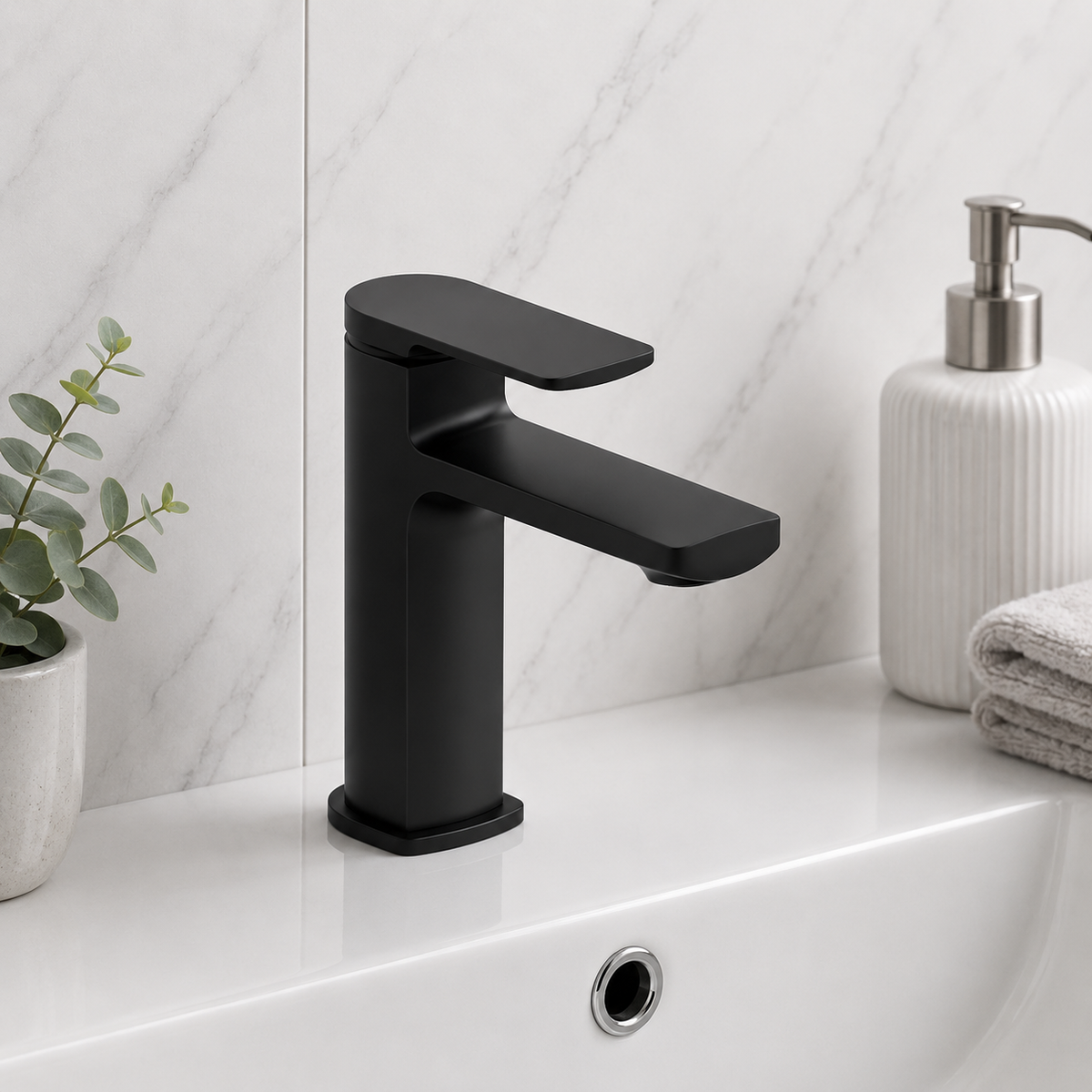 Noa Black Basin Mixer Tap