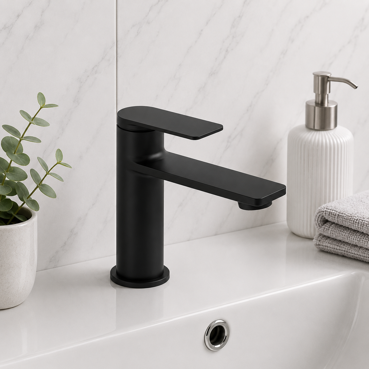 Hazel Black Basin Mixer Tap