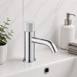 Bronte Chrome Round Push Button Basin Mixer Tap