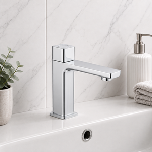 Kobe Chrome Square Push Button Basin Mixer Tap