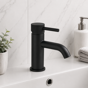 Bronte Matt Black Round Basin Mixer Tap