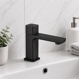 Kobe Matt Black Square Push Button Basin Mixer Tap