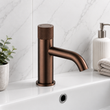 Bronte Brushed Bronze Round Push Button Basin Mixer Tap