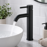 Enzo Black High Rise Basin Mixer Tap