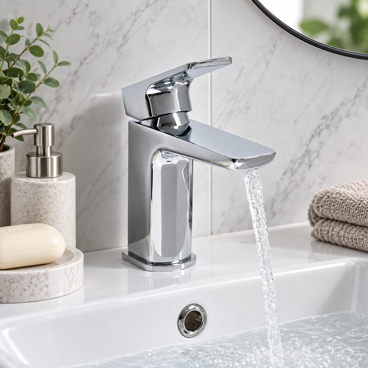 Muro Chrome Basin Mixer Tap