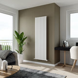 Delta White Single Flat Panel Vertical Radiator 1800x345mm