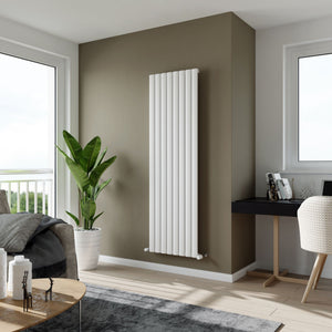 Delta White Single Flat Panel Vertical Radiator 1800x415mm