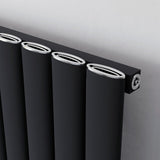 Delta Anthracite Single Flat Panel Vertical Radiator 1800x415mm