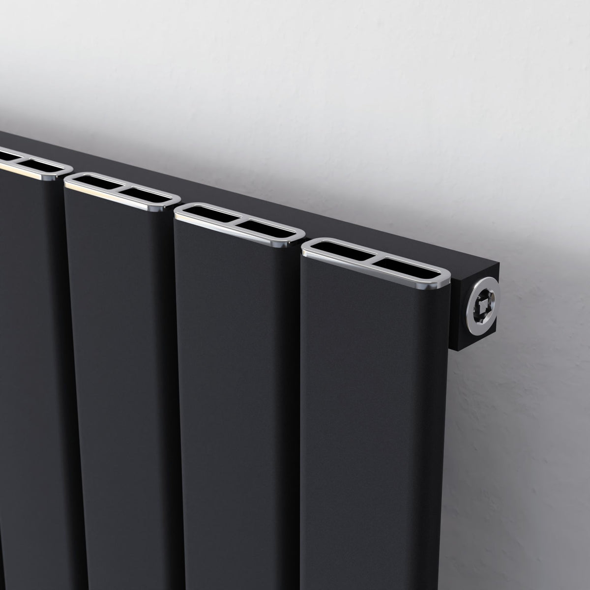 Delta Line Anthracite Single Flat Panel Vertical Radiator 1800x345mm