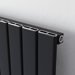 Delta Line Anthracite Single Flat Panel Vertical Radiator 1800x345mm