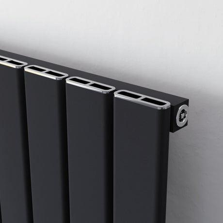Delta Line Anthracite Single Flat Panel Vertical Radiator 1800x415mm