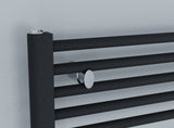 Primo Anthracite Straight Heated Towel Rail 1728x600mm