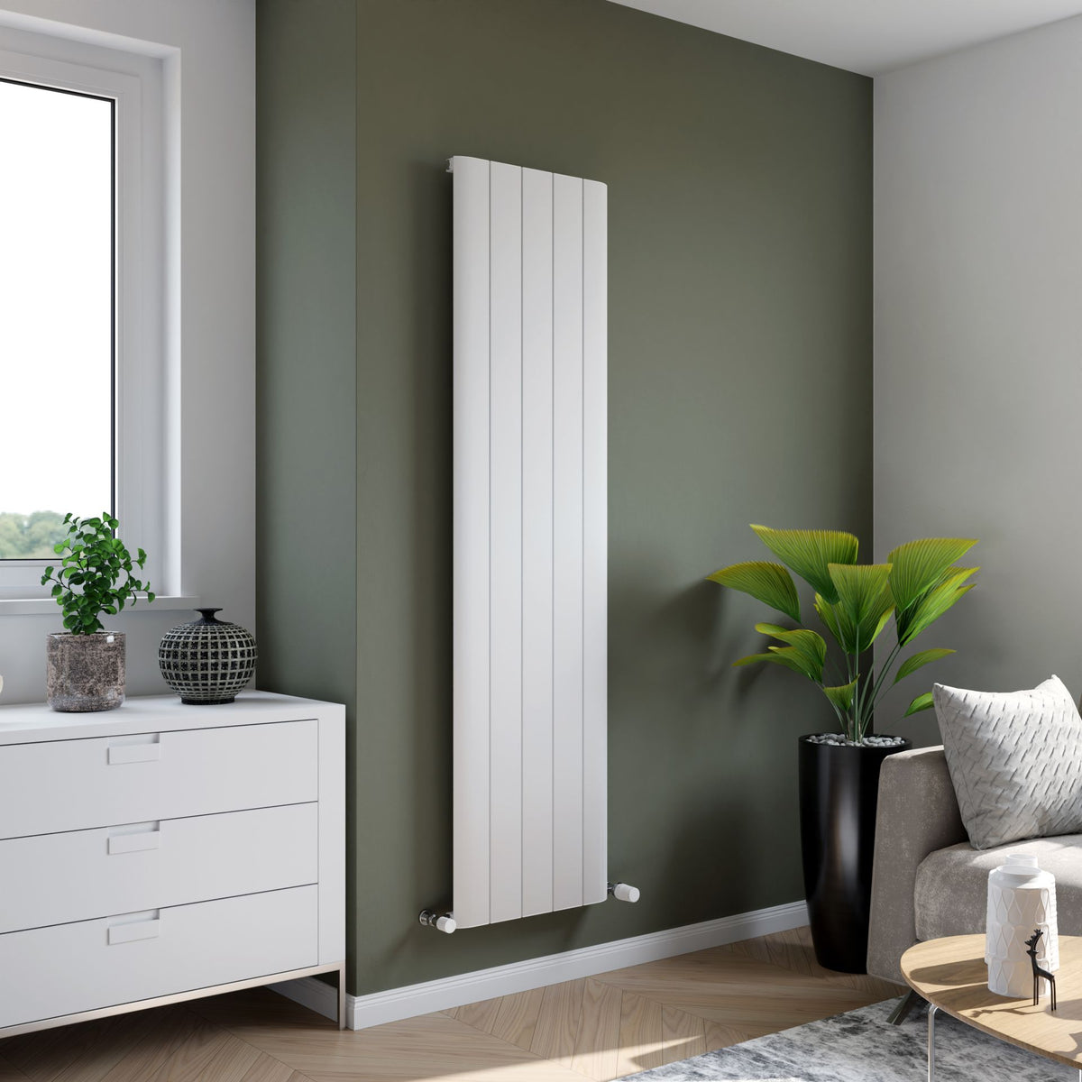 Eris White Vertical Radiator 1800x470mm