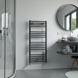 Eros Anthracite Straight Heated Towel Rail 1174x500mm