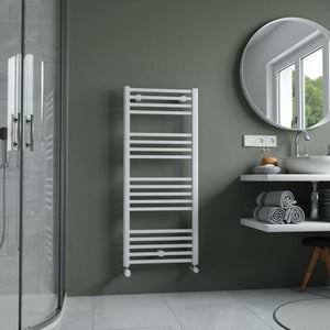 Eros White Straight Heated Towel Rail 1174x500mm