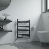 Eros Anthracite Straight Heated Towel Rail 677x500mm