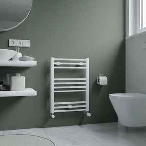 Eros White Straight Heated Towel Rail 677x500mm