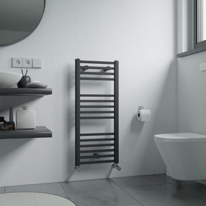 Eros Anthracite Straight Heated Towel Rail 922x400mm