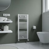 Eros White Straight Heated Towel Rail 922x400mm