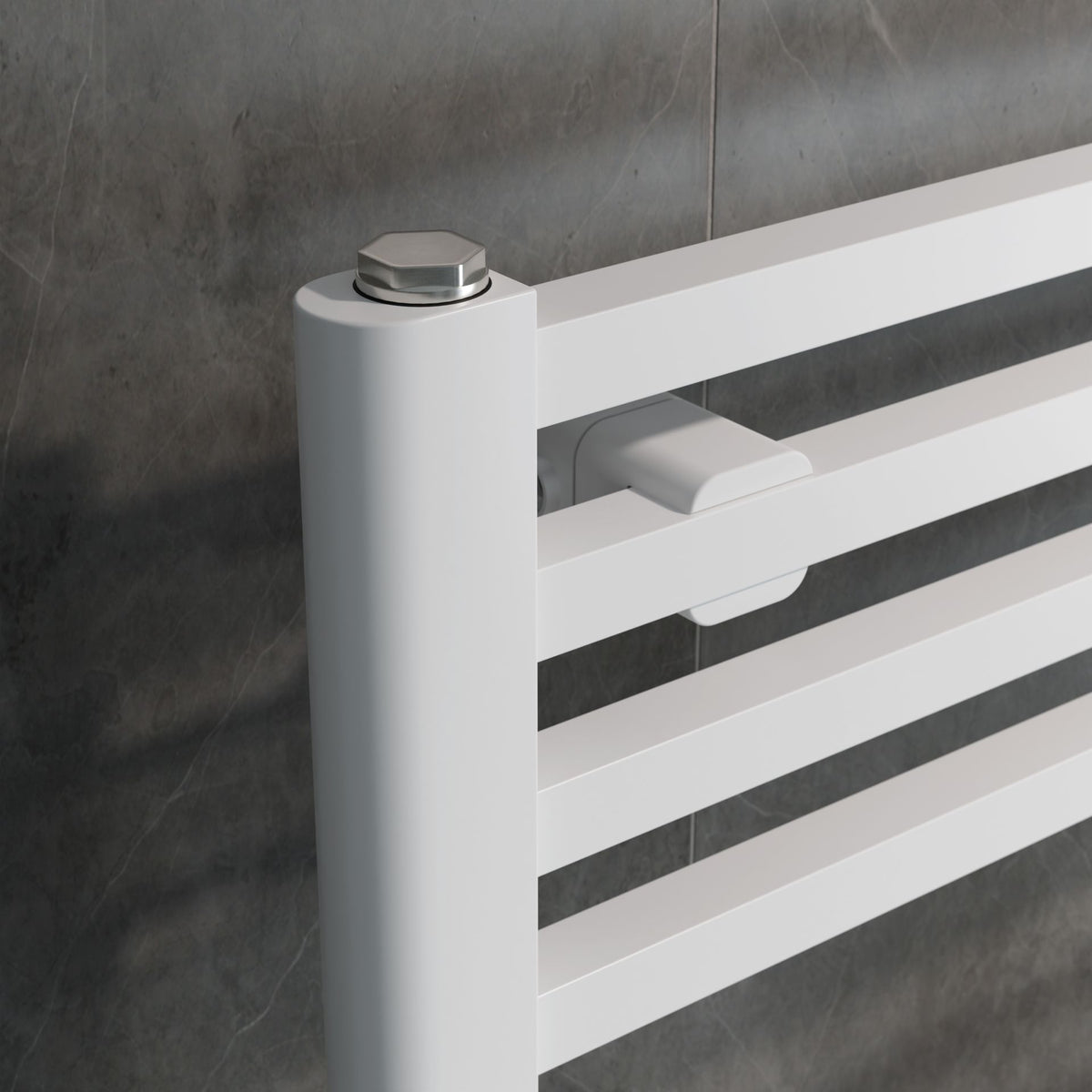 Eros White Straight Heated Towel Rail 1174x500mm