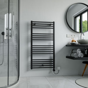 Eros Electric Black Heated Towel Rail 1174x600mm