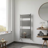 Flare Chrome Straight Heated Towel Rail 800x450mm