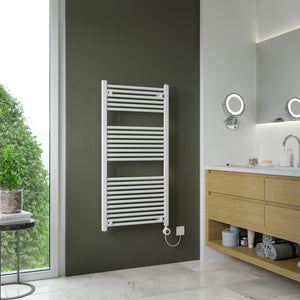 Luna Electric White Heated Towel Rail 750x500mm