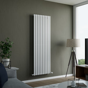 Lynx White Double Oval Vertical Radiator 1800x360mm
