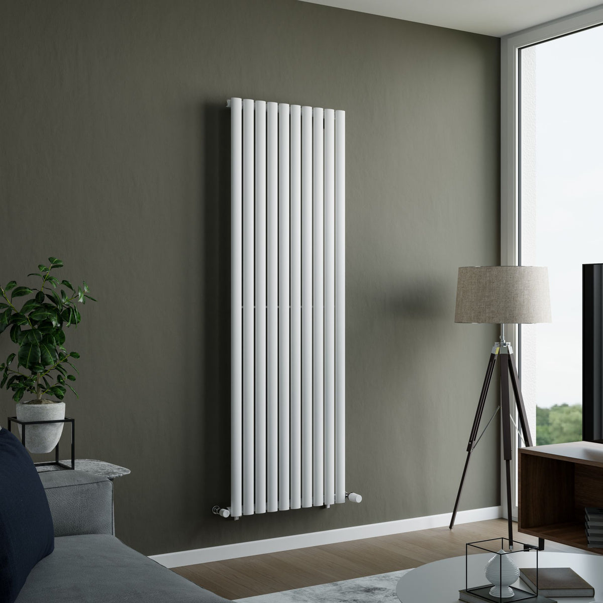 Lynx White Oval Vertical Radiator 1800x600mm