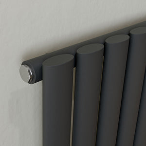 Lynx Anthracite Oval Vertical Radiator 1800x360mm