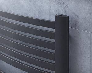 Fino Anthracite Curved Heated Towel Rail 945x580mm