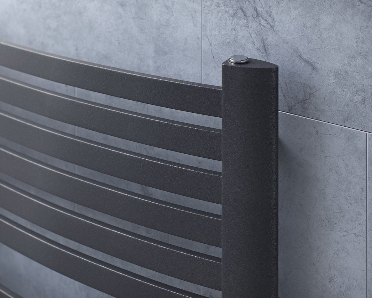 Fino Anthracite Curved Heated Towel Rail 765x480mm