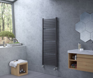 Fino Anthracite Curved Heated Towel Rail 765x480mm